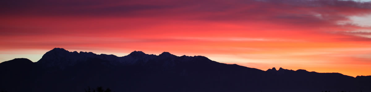 Olympic Mountain Sunset in winter